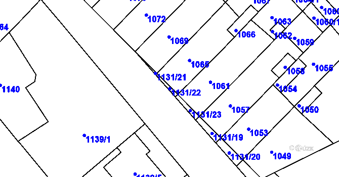 Parcela st. 1131/22 v KÚ Moravský Písek, Katastrální mapa
