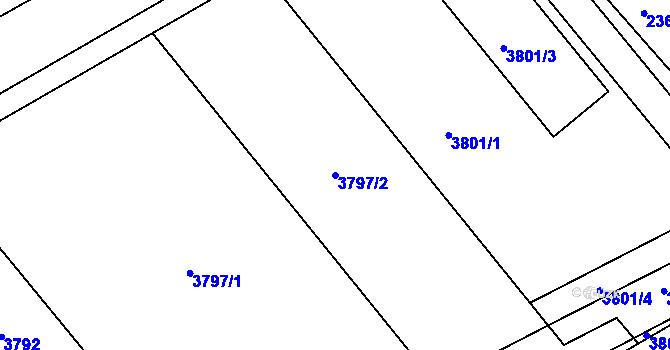 Parcela st. 3797/2 v KÚ Moravský Písek, Katastrální mapa