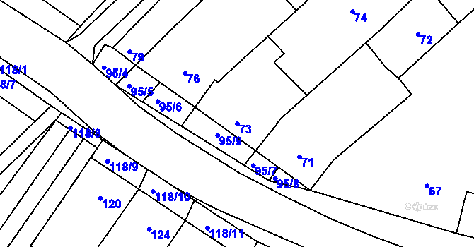 Parcela st. 73 v KÚ Moravský Žižkov, Katastrální mapa