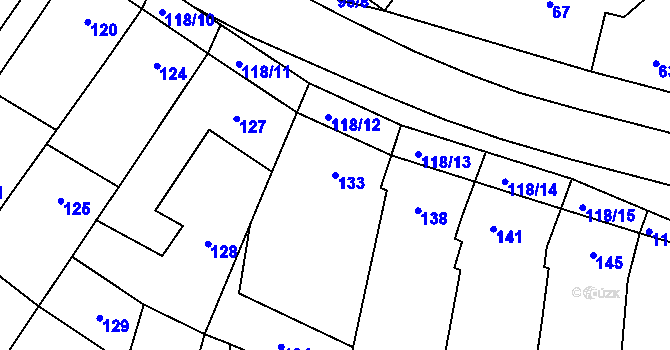 Parcela st. 133 v KÚ Moravský Žižkov, Katastrální mapa