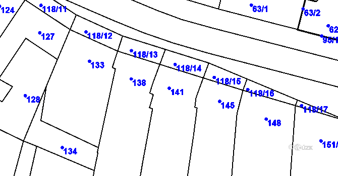 Parcela st. 141 v KÚ Moravský Žižkov, Katastrální mapa