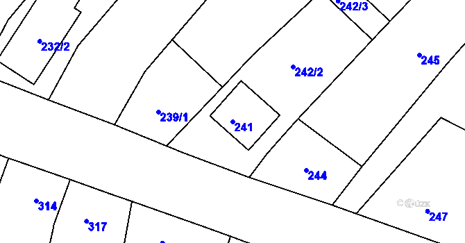 Parcela st. 241 v KÚ Moravský Žižkov, Katastrální mapa