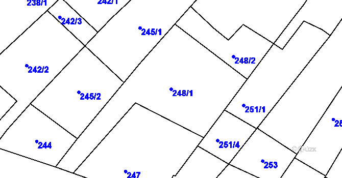 Parcela st. 248/1 v KÚ Moravský Žižkov, Katastrální mapa