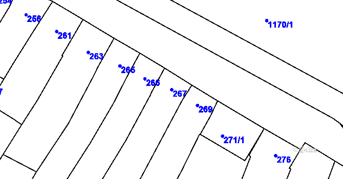 Parcela st. 267 v KÚ Moravský Žižkov, Katastrální mapa
