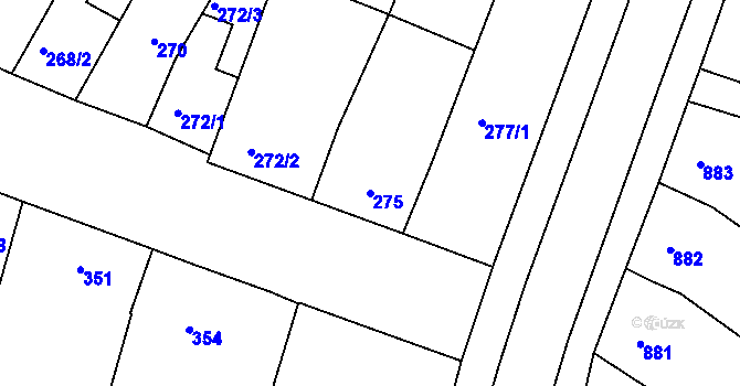 Parcela st. 275 v KÚ Moravský Žižkov, Katastrální mapa