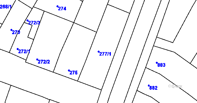 Parcela st. 277/1 v KÚ Moravský Žižkov, Katastrální mapa