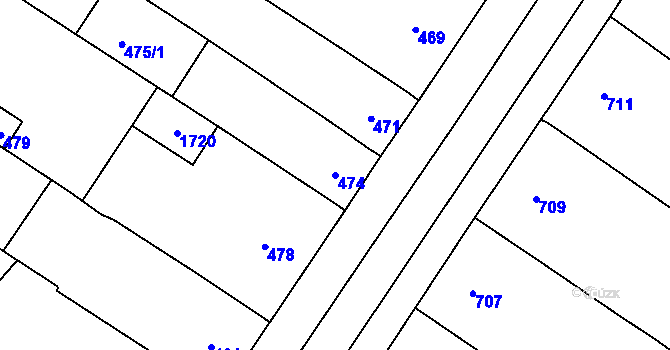 Parcela st. 474 v KÚ Moravský Žižkov, Katastrální mapa