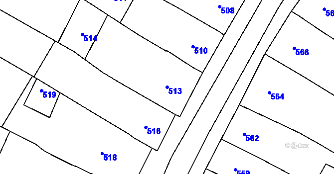 Parcela st. 513 v KÚ Moravský Žižkov, Katastrální mapa