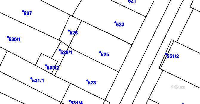 Parcela st. 525 v KÚ Moravský Žižkov, Katastrální mapa