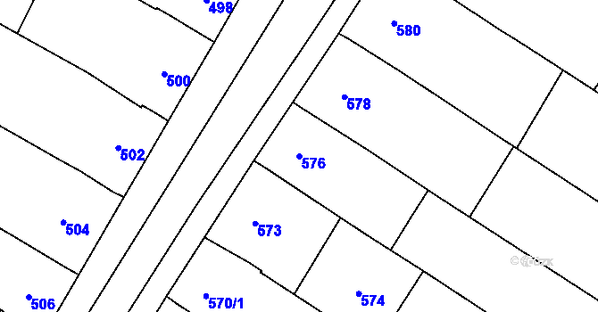 Parcela st. 576 v KÚ Moravský Žižkov, Katastrální mapa