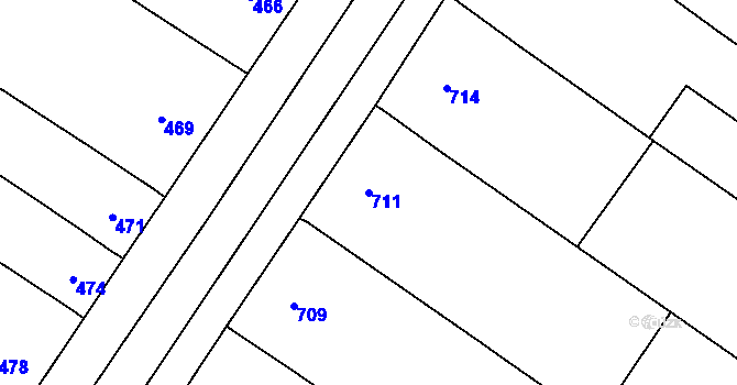 Parcela st. 711 v KÚ Moravský Žižkov, Katastrální mapa