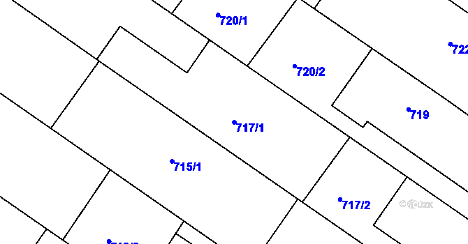 Parcela st. 717/1 v KÚ Moravský Žižkov, Katastrální mapa