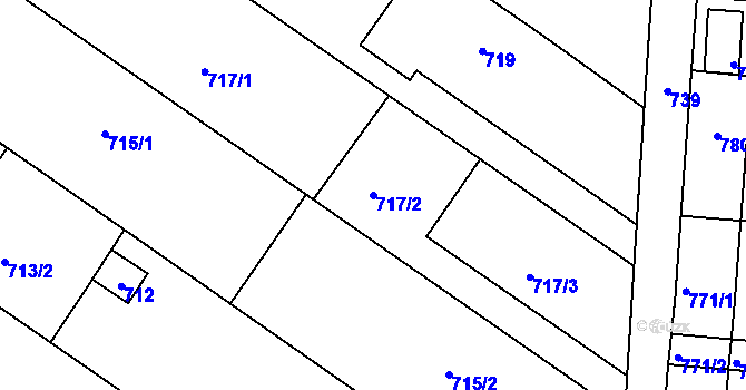 Parcela st. 717/2 v KÚ Moravský Žižkov, Katastrální mapa