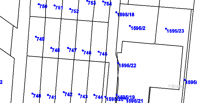Parcela st. 745 v KÚ Moravský Žižkov, Katastrální mapa