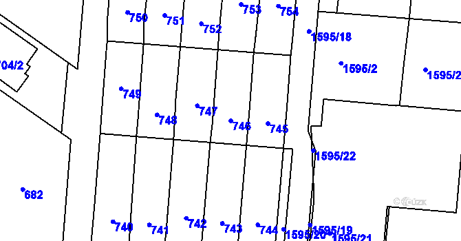 Parcela st. 746 v KÚ Moravský Žižkov, Katastrální mapa