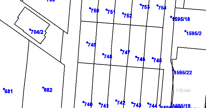 Parcela st. 748 v KÚ Moravský Žižkov, Katastrální mapa