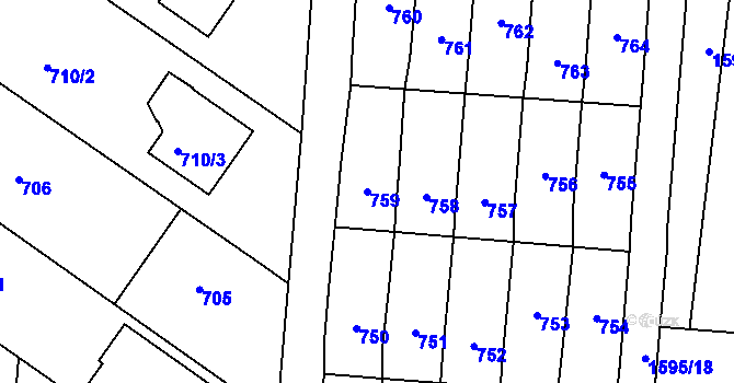 Parcela st. 759 v KÚ Moravský Žižkov, Katastrální mapa