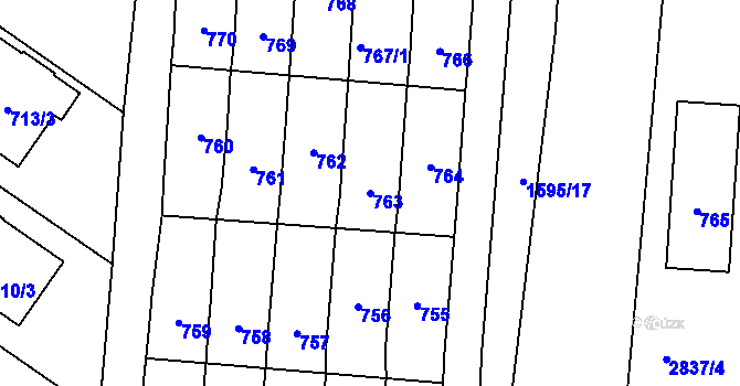 Parcela st. 763 v KÚ Moravský Žižkov, Katastrální mapa