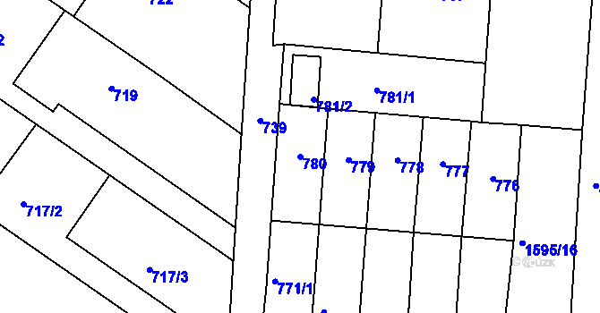 Parcela st. 780 v KÚ Moravský Žižkov, Katastrální mapa