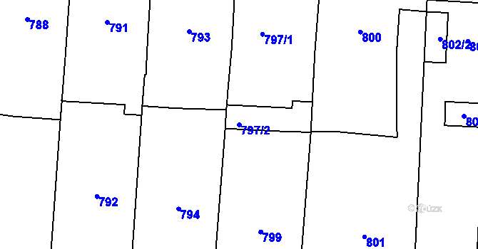 Parcela st. 797/2 v KÚ Moravský Žižkov, Katastrální mapa
