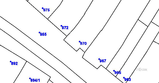 Parcela st. 970 v KÚ Moravský Žižkov, Katastrální mapa