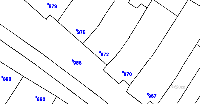 Parcela st. 972 v KÚ Moravský Žižkov, Katastrální mapa