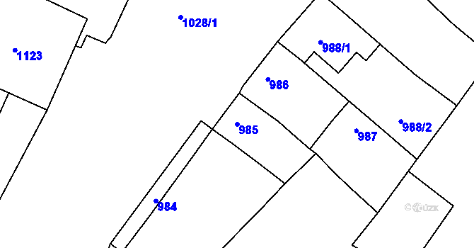 Parcela st. 985 v KÚ Moravský Žižkov, Katastrální mapa