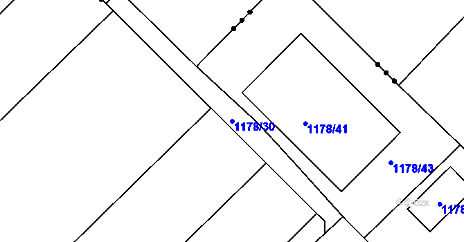 Parcela st. 1178/30 v KÚ Moravský Žižkov, Katastrální mapa