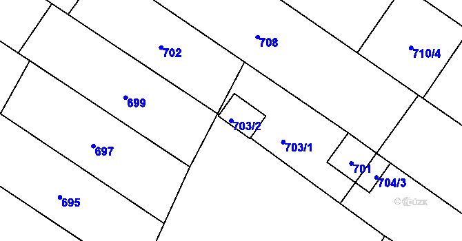Parcela st. 703/2 v KÚ Moravský Žižkov, Katastrální mapa