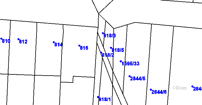 Parcela st. 818/2 v KÚ Moravský Žižkov, Katastrální mapa