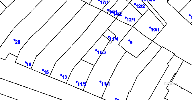 Parcela st. 11/3 v KÚ Moravský Žižkov, Katastrální mapa