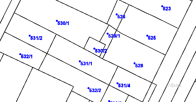 Parcela st. 529/2 v KÚ Moravský Žižkov, Katastrální mapa