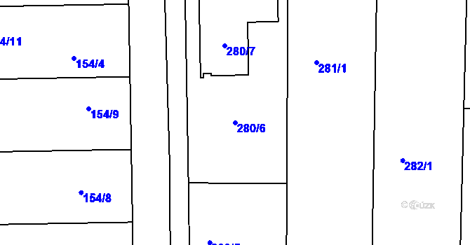 Parcela st. 280/6 v KÚ Moravský Žižkov, Katastrální mapa