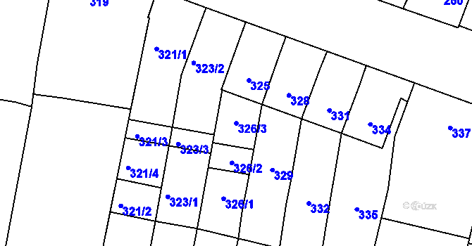 Parcela st. 326/3 v KÚ Moravský Žižkov, Katastrální mapa