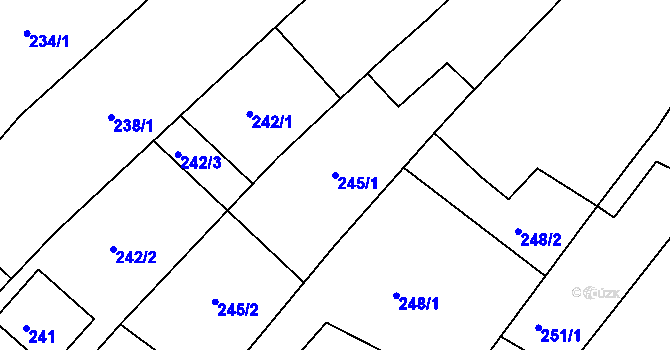 Parcela st. 245/1 v KÚ Moravský Žižkov, Katastrální mapa