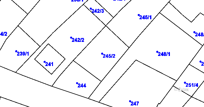 Parcela st. 245/2 v KÚ Moravský Žižkov, Katastrální mapa