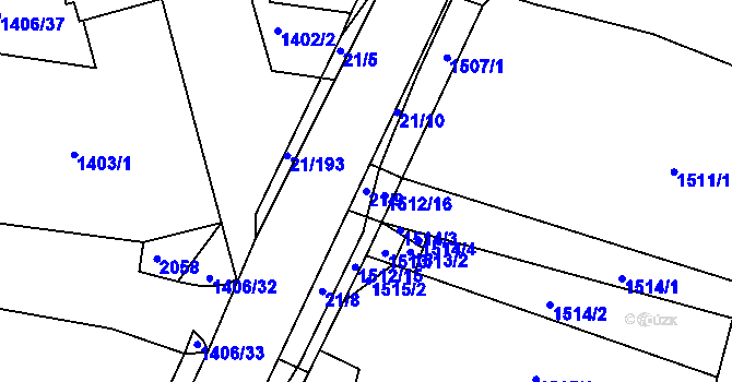 Parcela st. 21/9 v KÚ Morkovice, Katastrální mapa