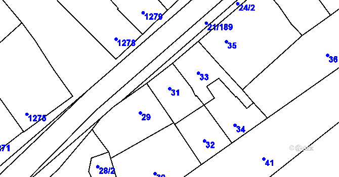 Parcela st. 31 v KÚ Morkovice, Katastrální mapa