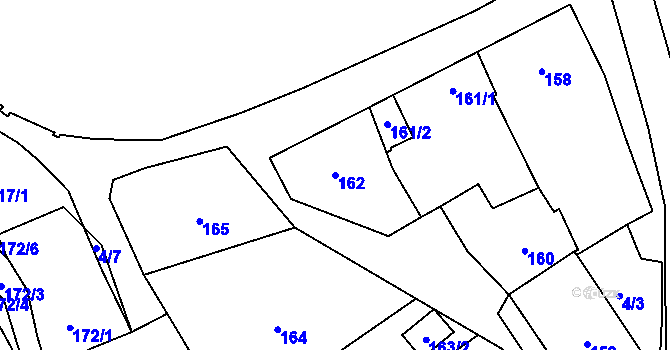 Parcela st. 162 v KÚ Morkovice, Katastrální mapa