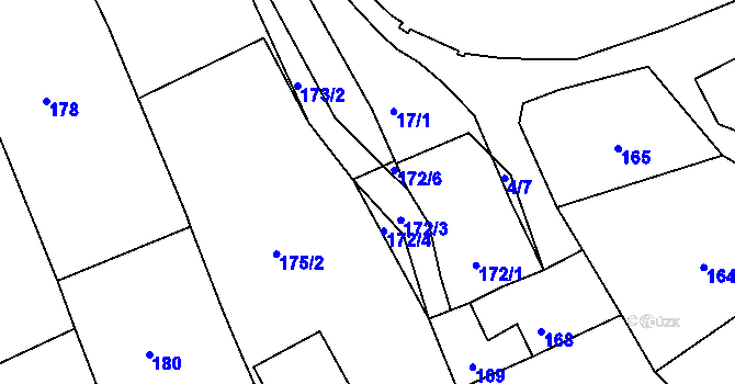 Parcela st. 172/5 v KÚ Morkovice, Katastrální mapa