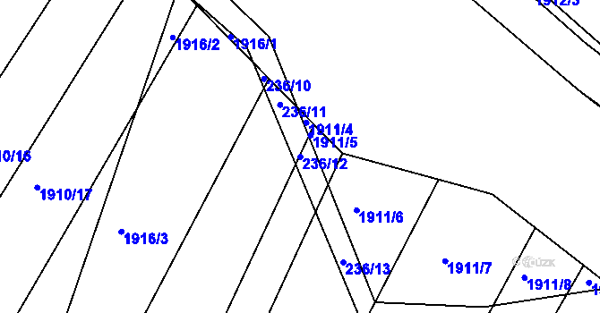 Parcela st. 236/12 v KÚ Morkovice, Katastrální mapa