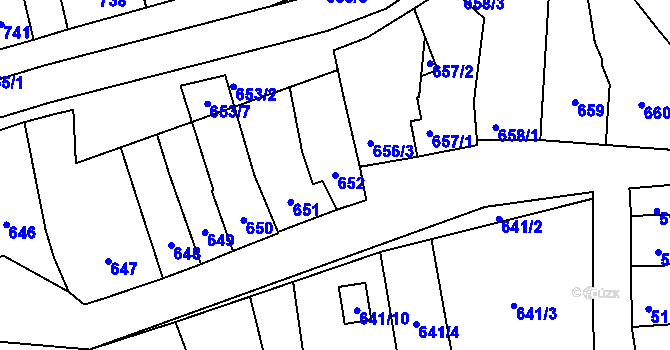 Parcela st. 652 v KÚ Morkovice, Katastrální mapa