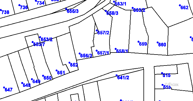 Parcela st. 657/1 v KÚ Morkovice, Katastrální mapa