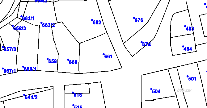 Parcela st. 661 v KÚ Morkovice, Katastrální mapa