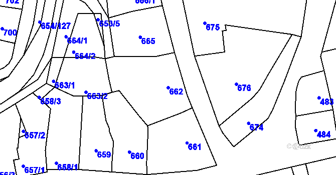 Parcela st. 662 v KÚ Morkovice, Katastrální mapa