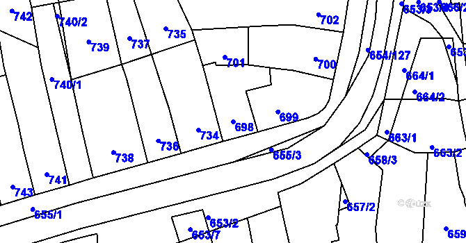 Parcela st. 698 v KÚ Morkovice, Katastrální mapa