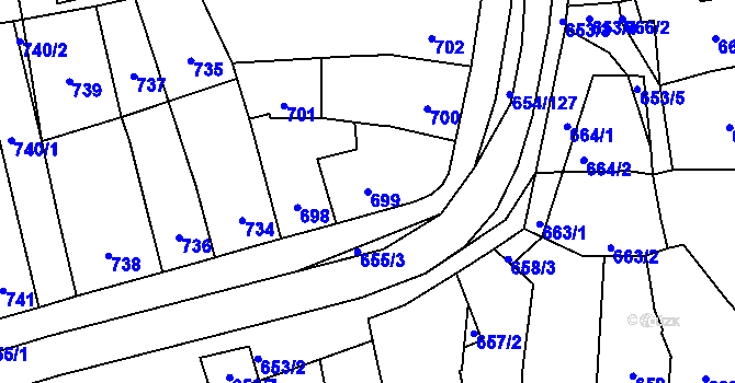 Parcela st. 699 v KÚ Morkovice, Katastrální mapa