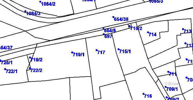 Parcela st. 717 v KÚ Morkovice, Katastrální mapa