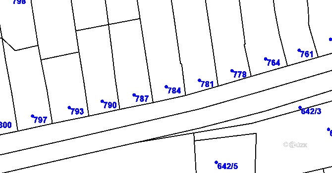 Parcela st. 784 v KÚ Morkovice, Katastrální mapa
