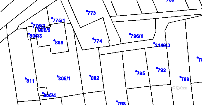 Parcela st. 799/2 v KÚ Morkovice, Katastrální mapa